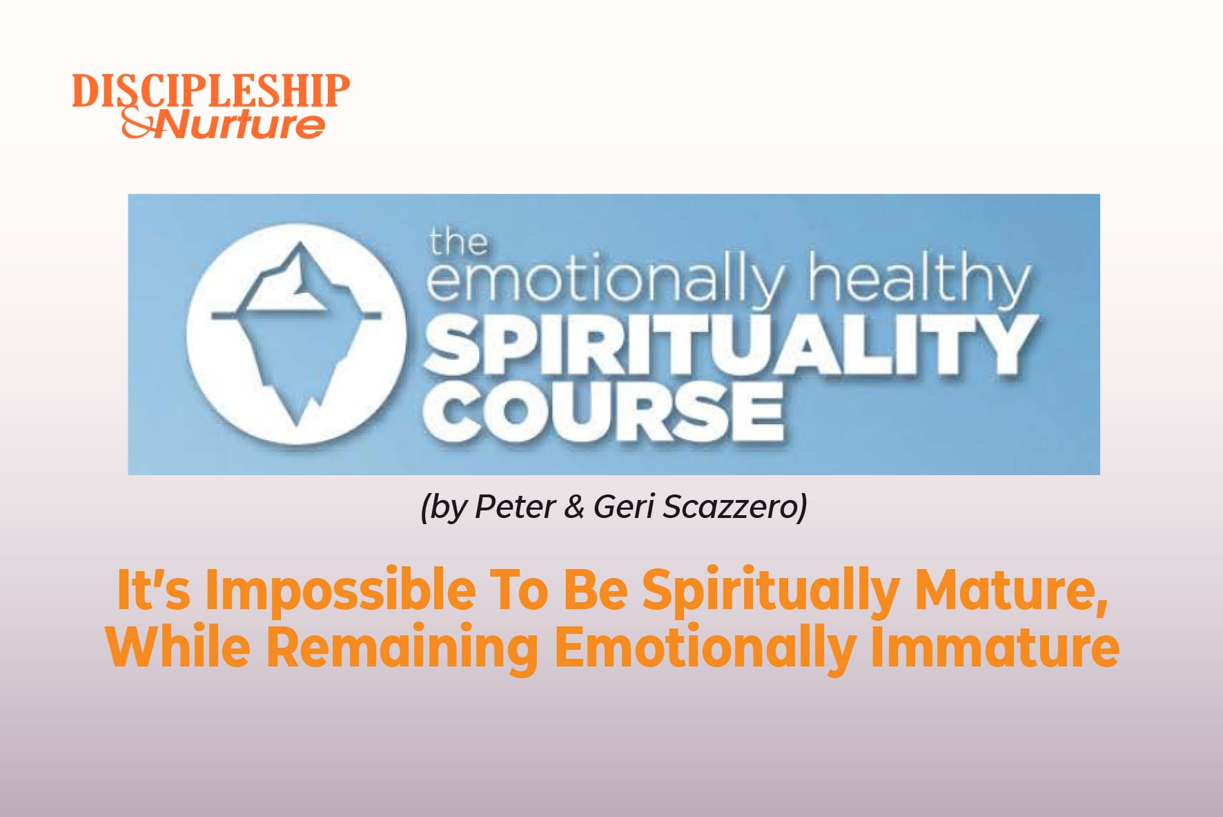 Emotionally Healthy Spirituality